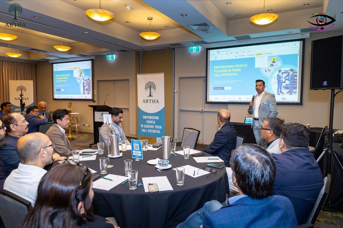 Attendees at the Artha Soft Launch Event in Sydney.